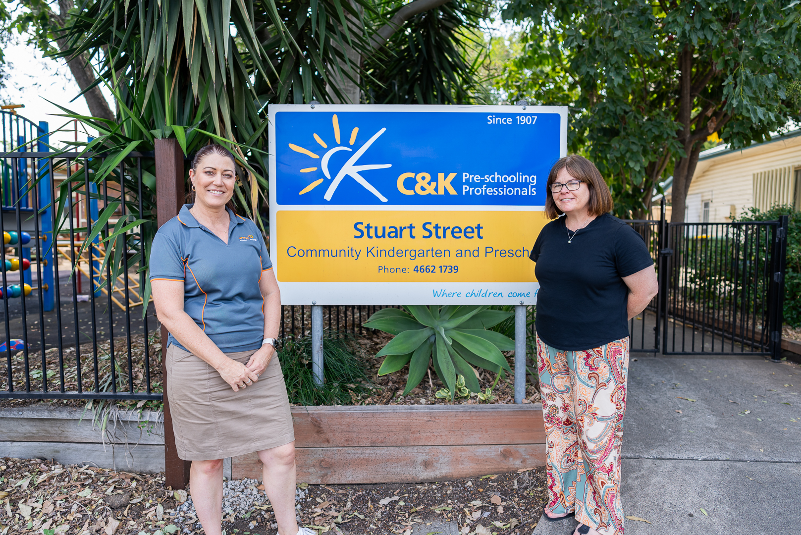 Arrow Energy Community Officer Jayne Weier with Dalby Nursery and Preschool Director Sarah O’Connor.